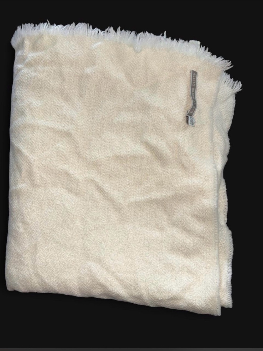 Alicia Adams Alpaca Cream Plush Throw Blanket
